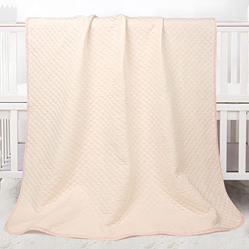 Zenssia Organic Cotton Baby Blanket - Light Orange 39x47