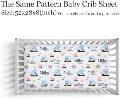 Personalized Custom Baby Blanket - Nautical Ship Decor