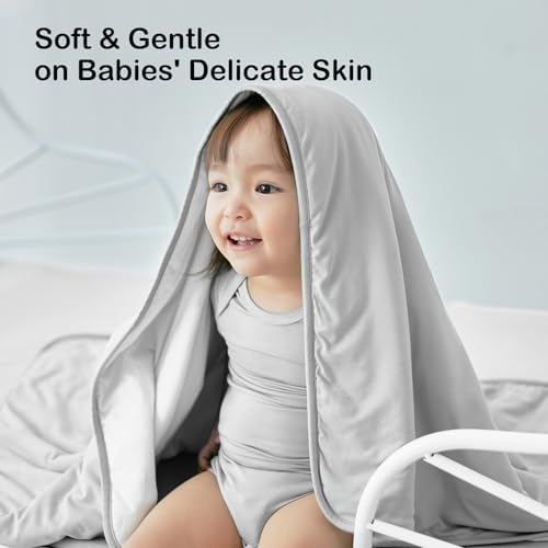 BubblePanda Bamboo Rayon Baby Blanket 30x40 Gray