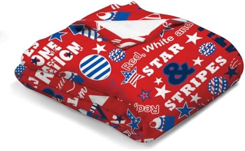 Patriotic 4th of July Baby Blanket with Stars and Stripes
