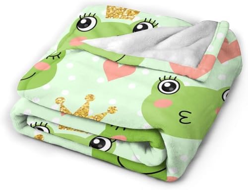 Duduho Cute Frogs Baby Blanket 30x40 Inch Soft Plush