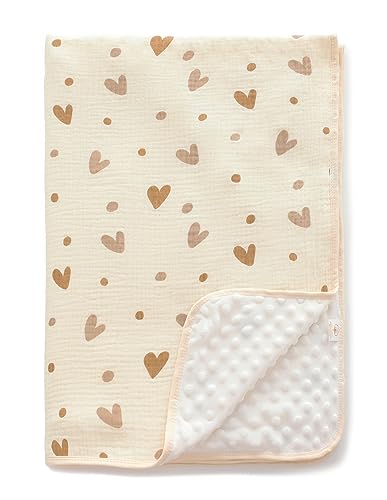Sea Zaela Soft Double Layer Baby Blanket with Dotted Fleece Backing