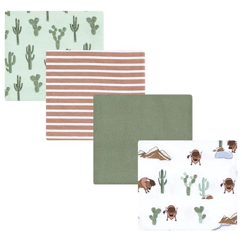 Hudson Baby Unisex Flannel Receiving Blankets 4-Pack