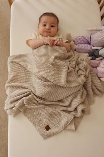 Little Dedi Soft Baby Knitted Blanket - 30x40 Neutral Stone