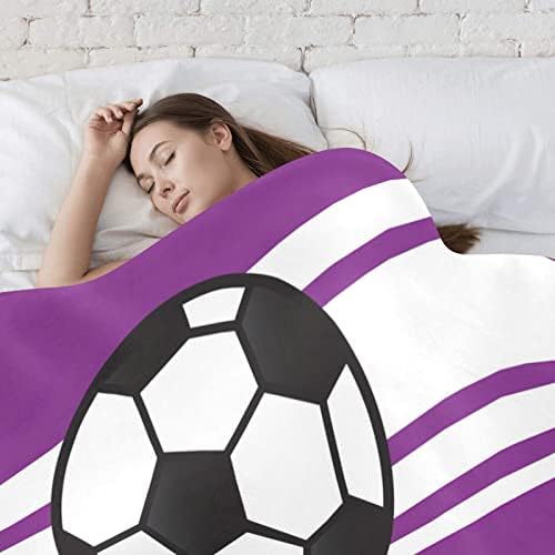 Custom Personalized Soccer Ball Sports Purple Baby Blanket 30x40 Inches