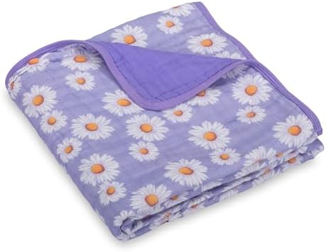 LollyBanks Daisy Print Muslin 6 Layer Blanket