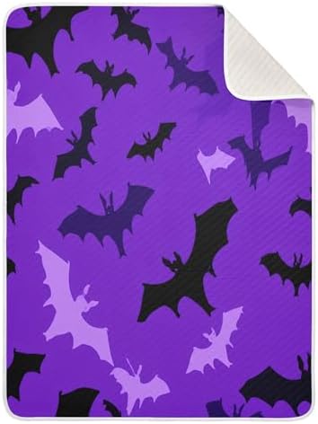 Burbuja Purple Black Bats Baby Blanket 30x40