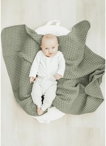 Konssy Waffle Baby Blanket - Soft Cozy Lightweight Swaddle for Boys Girls