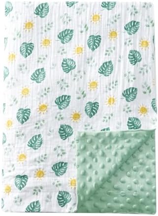 Davids Kids Muslin Minky Baby Blanket Leaf