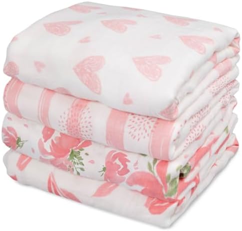 GLLQUEN BABY 4-Pack Swaddle Blankets 35x40