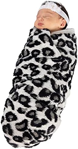 Funky Junque Leopard Print Baby Blanket Ivory 30x35in