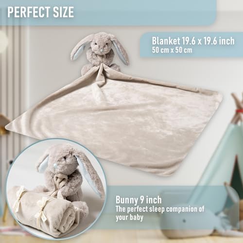 Baby Bunny Lovey Security Blanket for Newborns and Toddlers