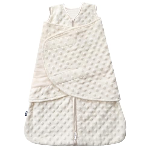 HALO Sleepsack Swaddle 3-Way Adjustable TOG 30 Cream Plush Dots Small