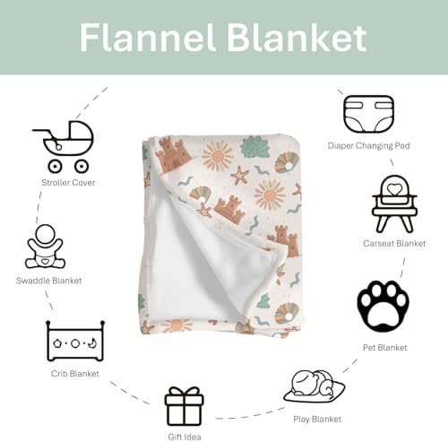 Boho Beach Baby Blankets for Boy Girl 40x50inch Flannel