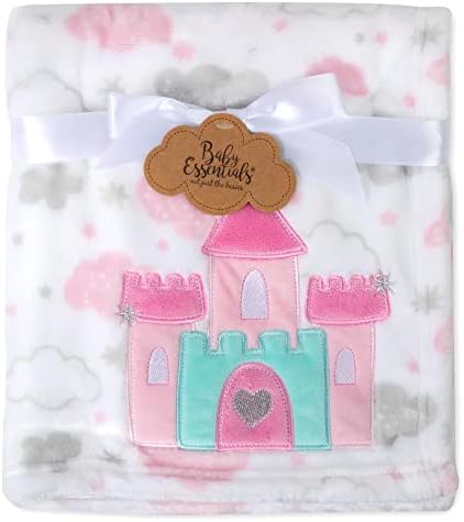 Plush Fleece Castle Clouds Baby Blanket 30x36