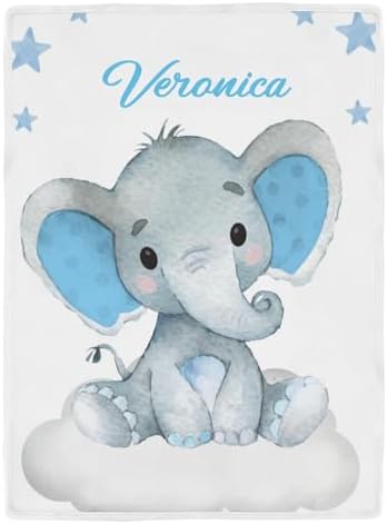Deven Blue Elephant Cooling Blanket for Toddler