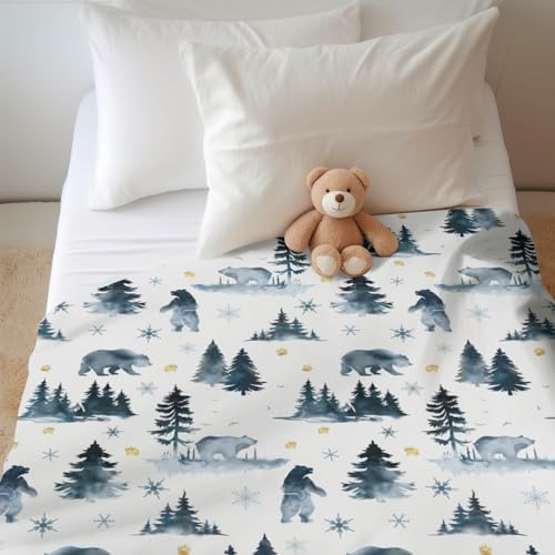 Soft Flannel Bear Baby Blanket for Infant Toddler