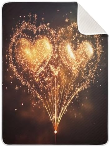 Burbuja Gold Heart Baby Blanket for Boys Girls 30x40