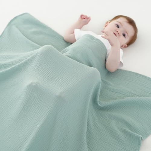 Synrroe Muslin Swaddle Blankets 2 Pack 40x40 Inches