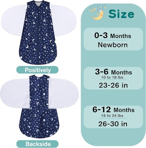 BSTOPPT Newborn Sleep Sack 3-6 Months Adjustable Swaddle