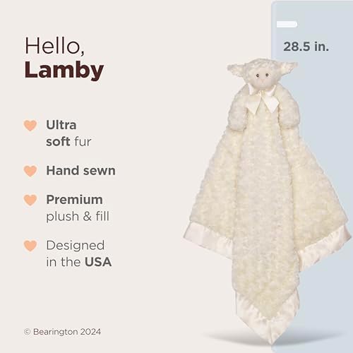 Bearington Baby Lamby Cuddle Me Sleeper Cream Large Security Blanket