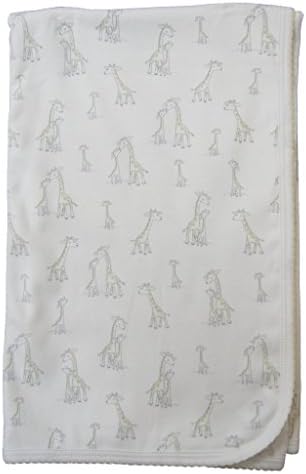 Kissy Kissy Giraffe Generations Print Receiving Blanket - White One Size