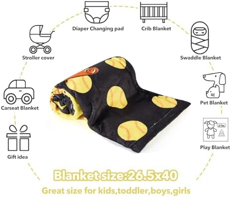 DCOOLGO Softball Blanket for Newborn Baby