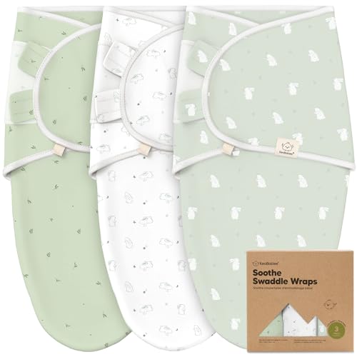 KeaBabies 3-Pack Organic Swaddle Sleep Sacks with Bunnies