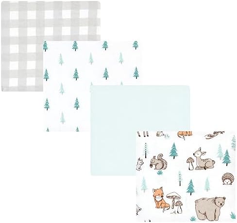 Hudson Baby Unisex Flannel Receiving Blanket Neutral Woodland Pattern