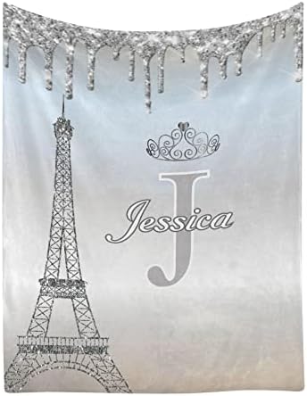 XOZOTY Personalized Baby Blanket with Name Gray 30x40 Inch Fleece Throw