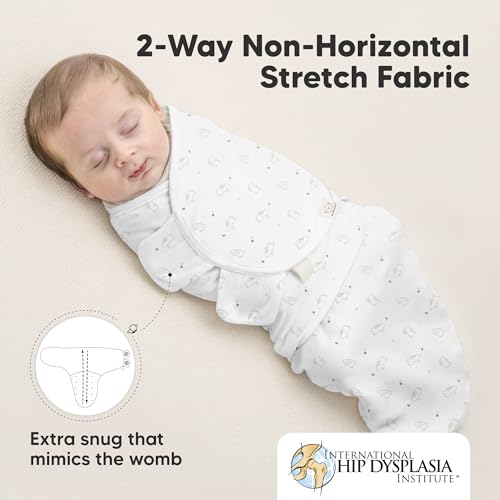 KeaBabies 3-Pack Organic Swaddle Sleep Sacks with Bunnies