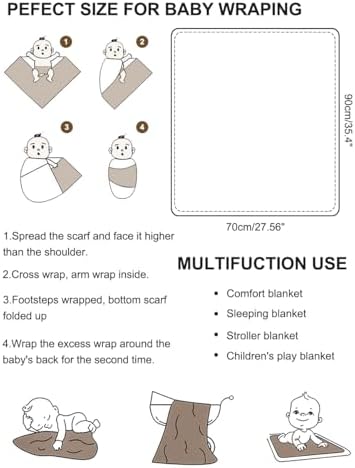 ZURLEFY Stretchy Swaddle Blanket with Matching Hat and Headband Set