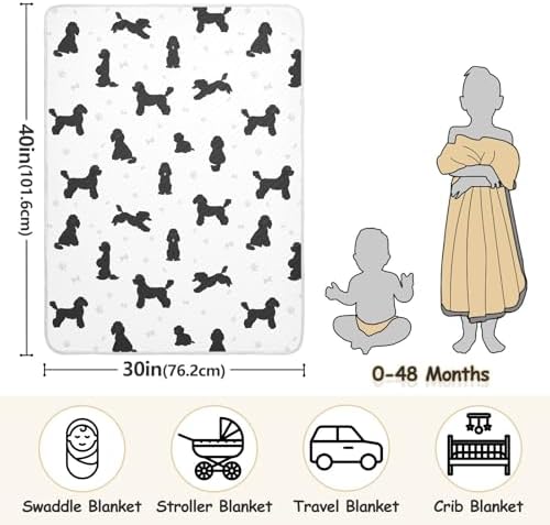 KICPOAY Medium Poodle Swaddle Blanket for Baby