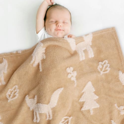 BORITAR 3D Fleece Baby Blanket with Woodland Fox Design 1