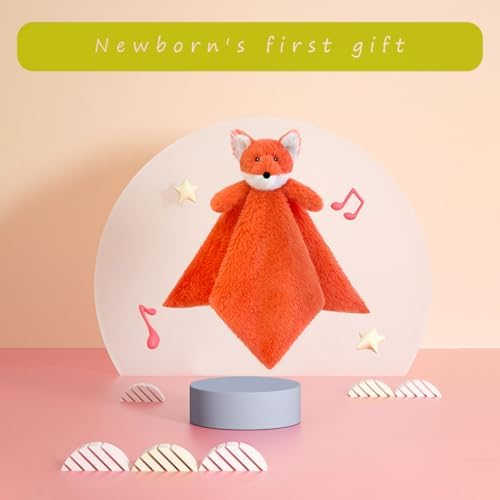 Doindute Baby Orange Fox Plush Security Blanket 14 Inches