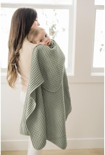 Konssy Waffle Baby Blanket - Soft Cozy Lightweight Swaddle for Boys Girls