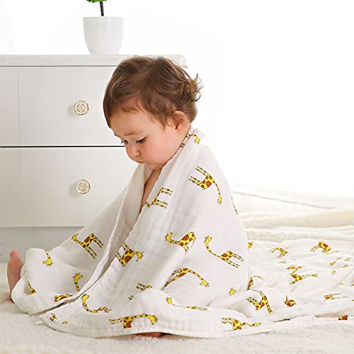 upsimples Swaddle Blanket Set of 4 - Fox Elephant Giraffe Dinosaur