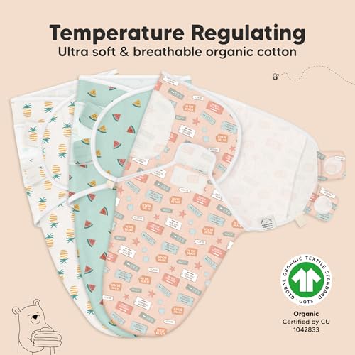 KeaBabies 3-Pack Organic Sleep Sacks for Newborns 0-3 Months