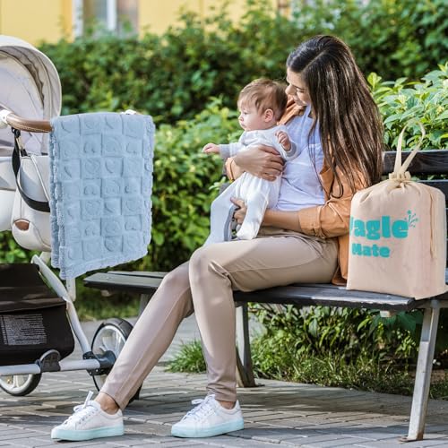 Yagle Mate 4 Pcs Baby Blankets Fluffy Crib Blankets 30x40 Blue