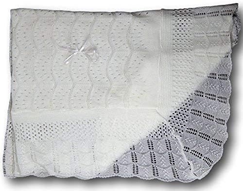 SUMA Ivory Baby Blanket - Christening Shawl 40x50 Inches