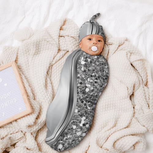 Soft Stretchy Baby Swaddle Blanket Headband Set