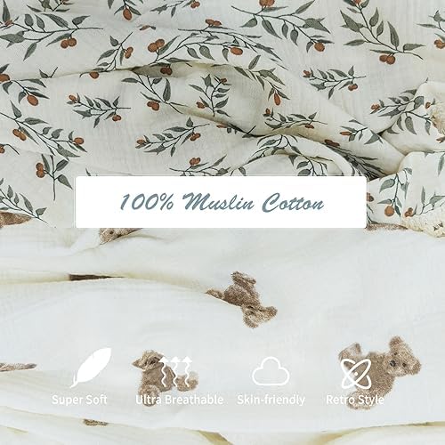 Insular Cotton Muslin Baby Blanket with Tassel - 47x40