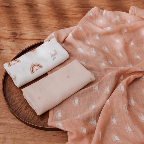 GLLQUEN BABY Swaddle Blanket 6 Pack Sun Pattern
