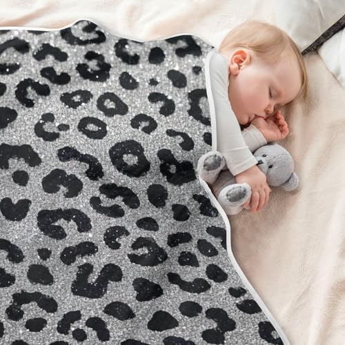 Soft Leopard Print Cotton Blanket 30x40in for Baby