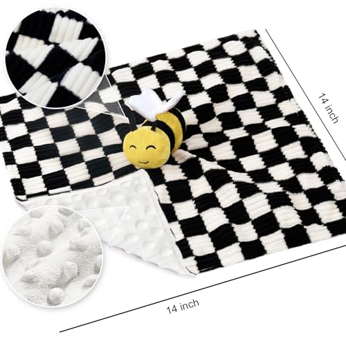 Baby Lovey Blanket with Bee Stuffed Animal 14 Inch