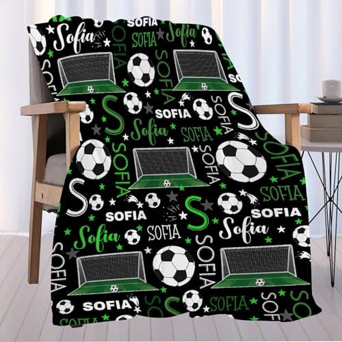 Custom Soccer Name Blanket - Personalized Baby Blanket for Nursery