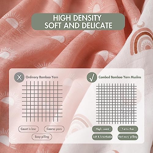 GLLQUEN BABY Swaddle Blanket 6 Pack Sun Pattern