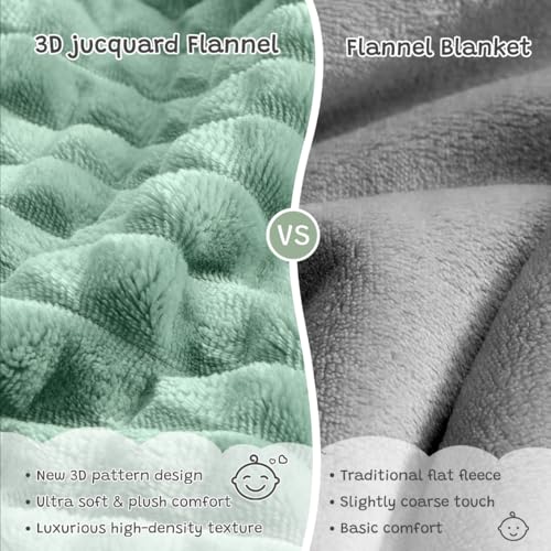 Yameishy Fleece Baby Blanket - 30x40 Inch Ultra Soft 3D Grid Design