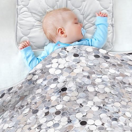 Wassud White Sequins Baby Blanket 30x40 in