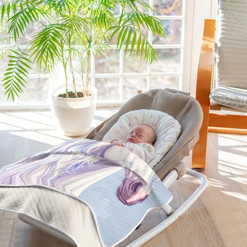 Unisex Baby Blanket with Unicorn Print 30x40 Inches